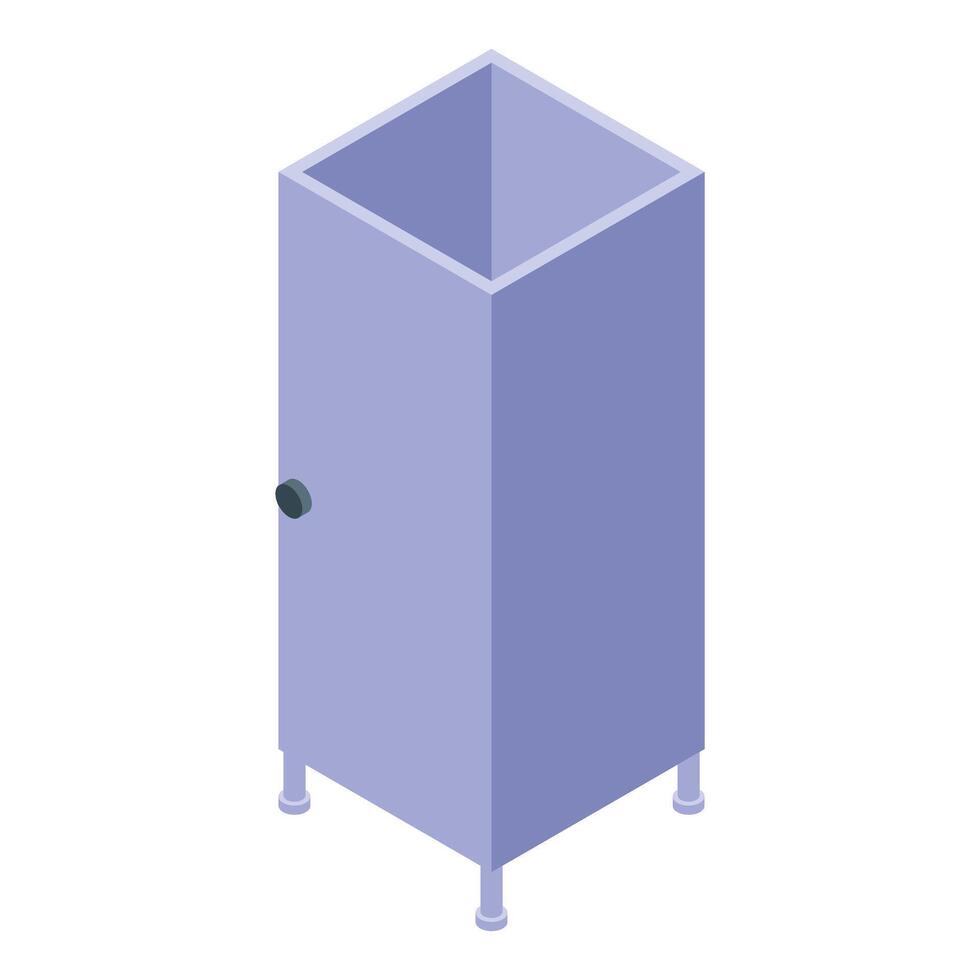Metal cabinet standing on four legs isometric view vector