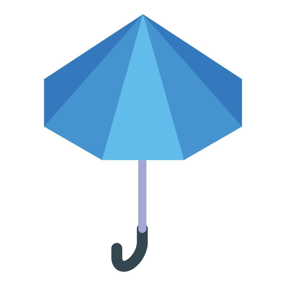 Blue umbrella protecting from rain isometric view vector