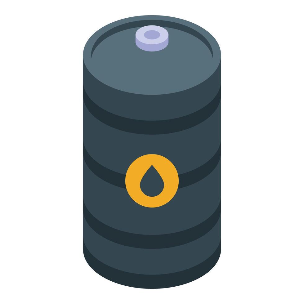 Black metal oil barrel containing fossil fuel resources vector