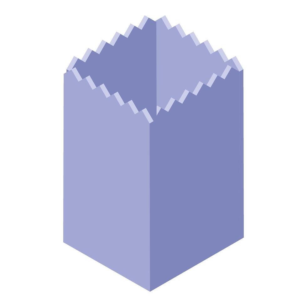 Open empty cardboard box isometric view vector