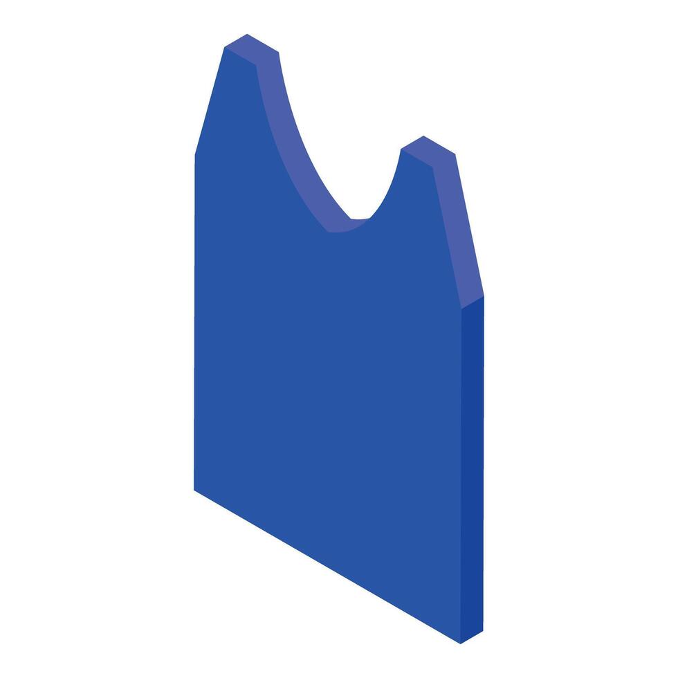 Blue shield is standing on the ground with white background vector