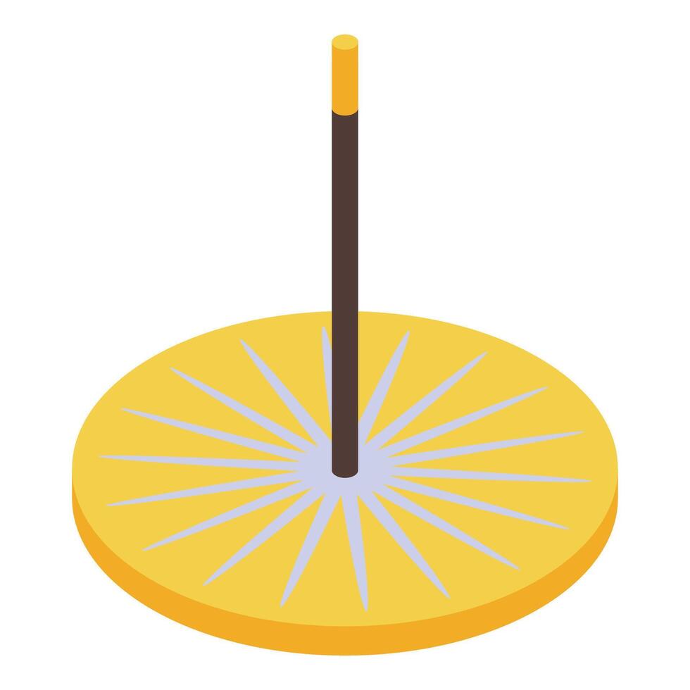 Aromatic incense stick standing on a round support vector