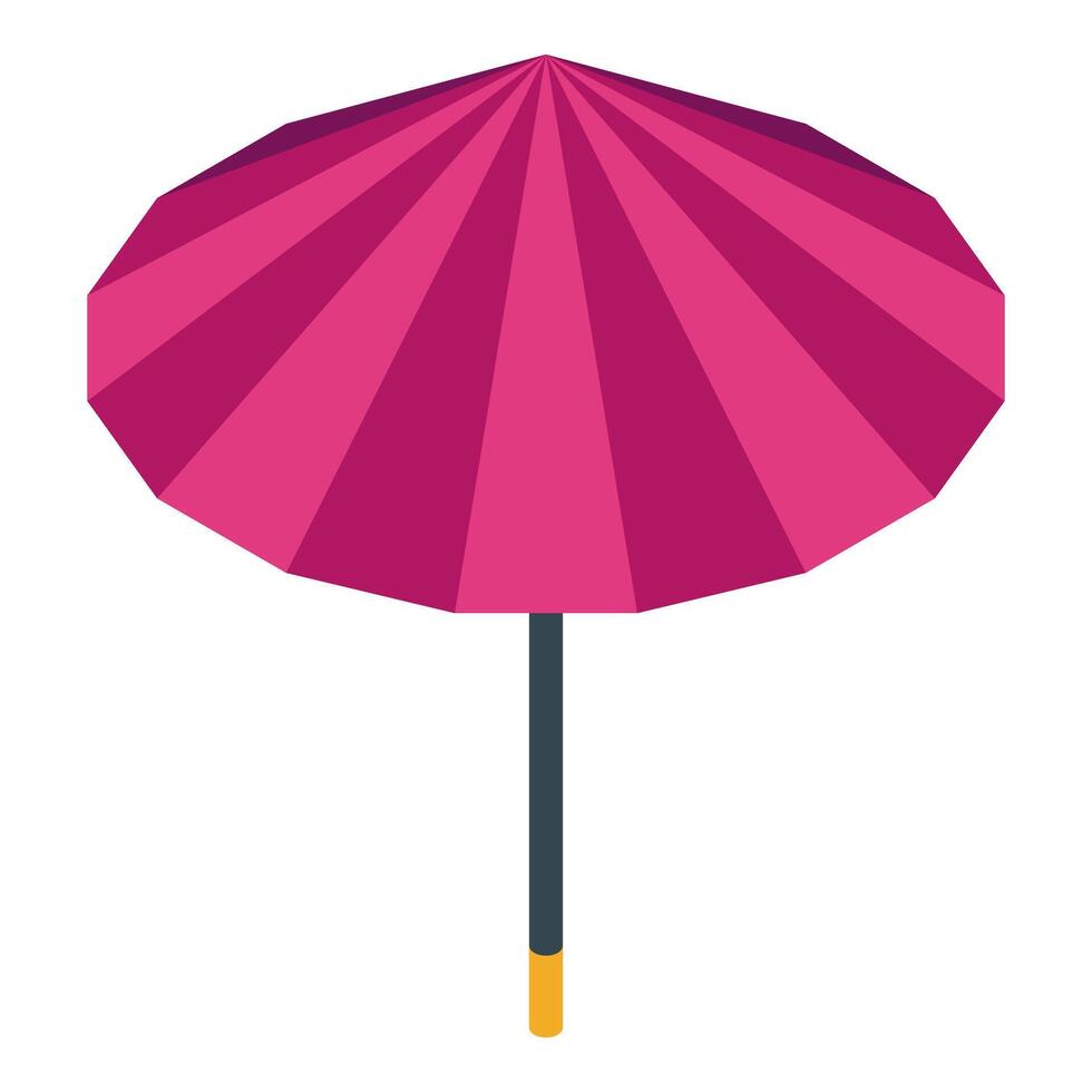 Pink beach umbrella providing shade on a sunny day vector