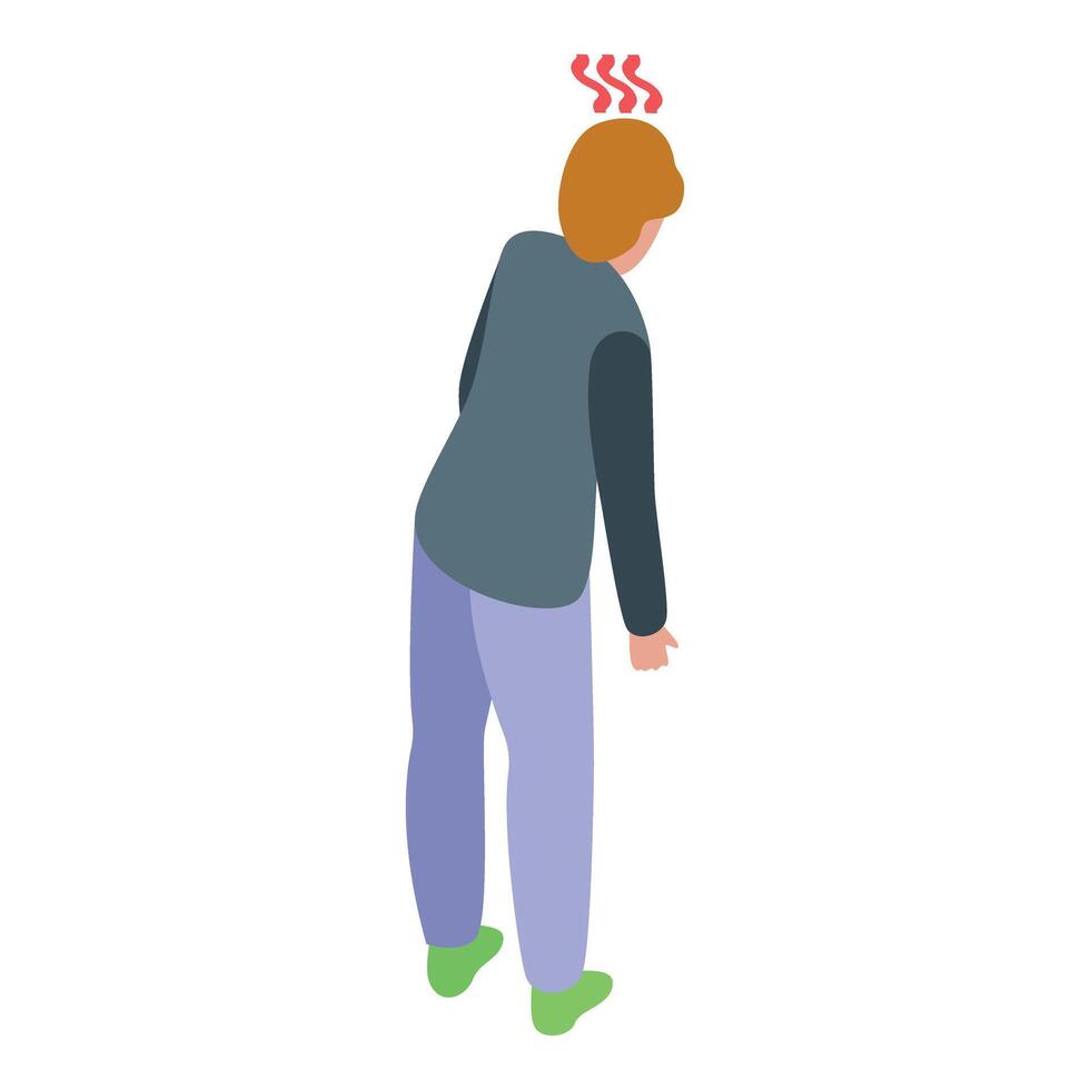 Young man feeling dizzy and suffering from headache vector