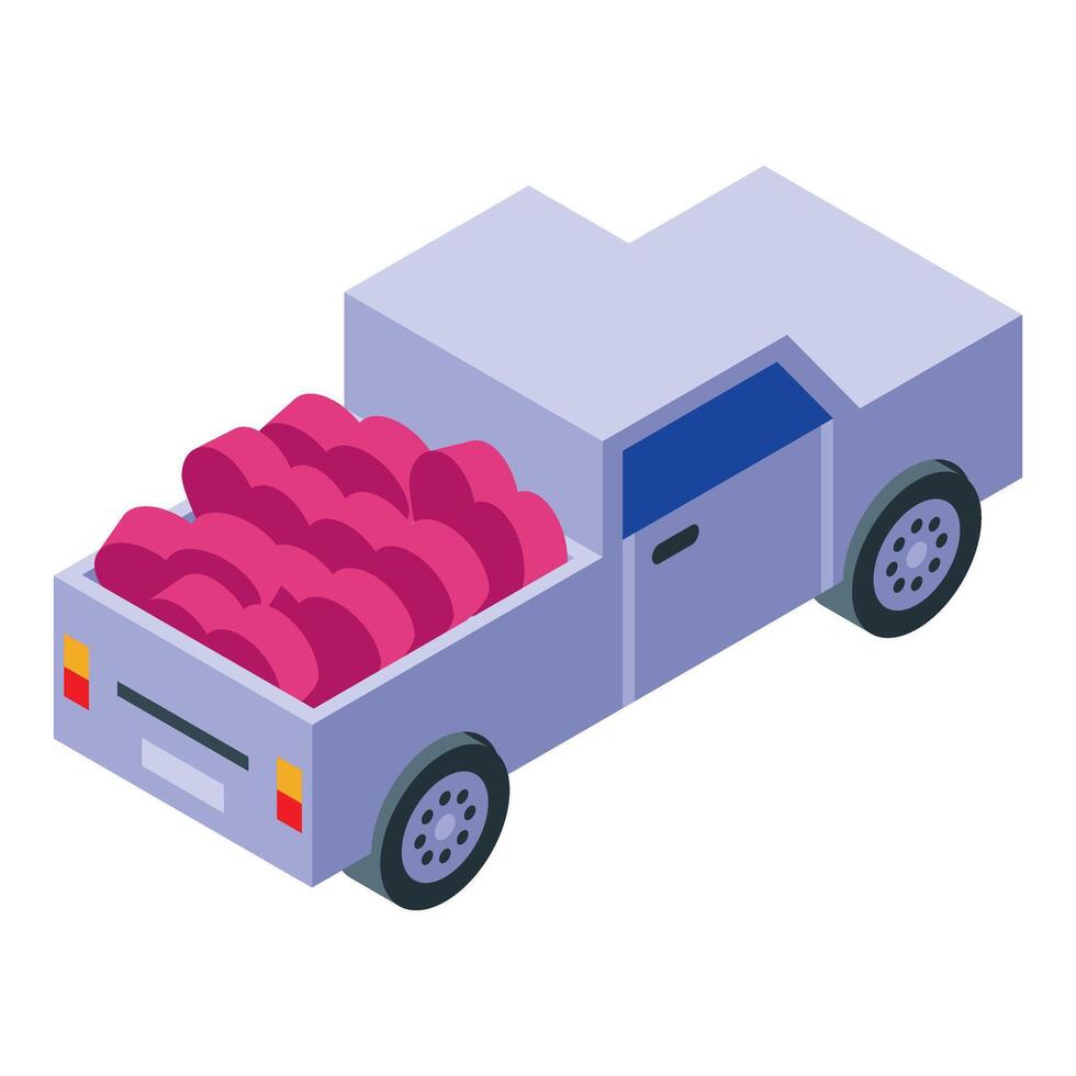 Pickup truck transporting human brains for medical research vector