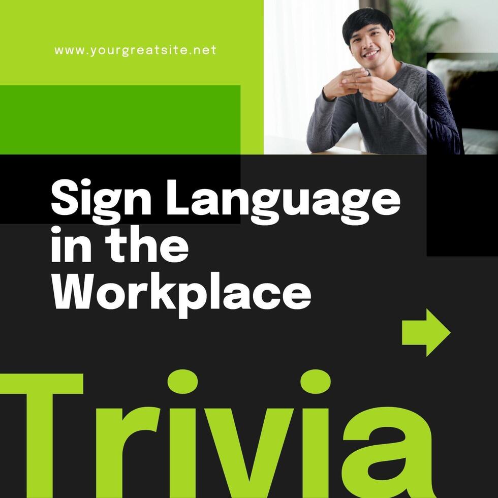 Trivia Sign Language Linkedin Post template
