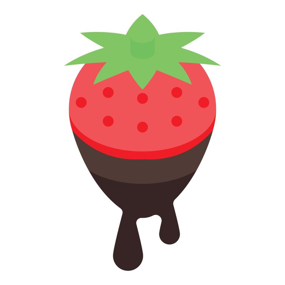 Chocolate covered strawberry dripping with melted chocolate vector