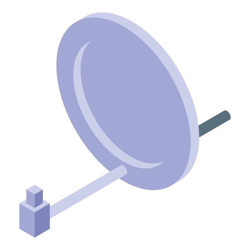 Satellite dish receiving signal from space for communication vector
