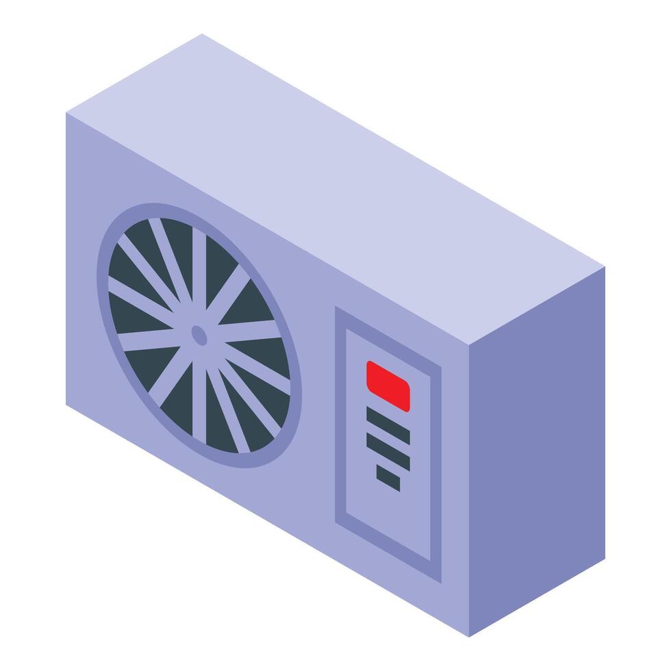 Conditioner machine providing cool airflow in isometric style vector