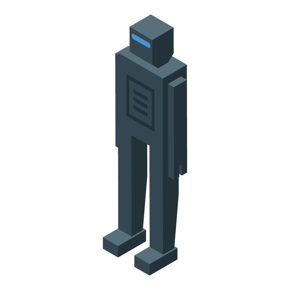 Modern robot standing still isometric view vector