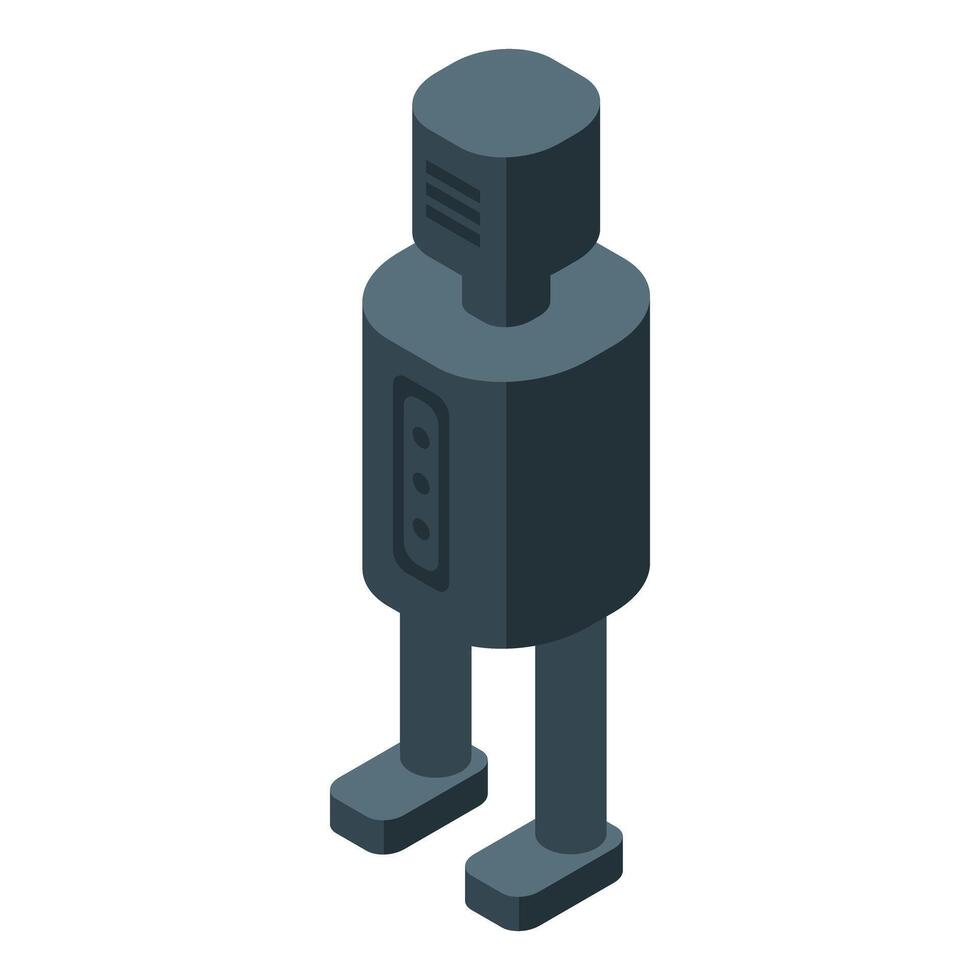 Simple robot standing isometric character design vector