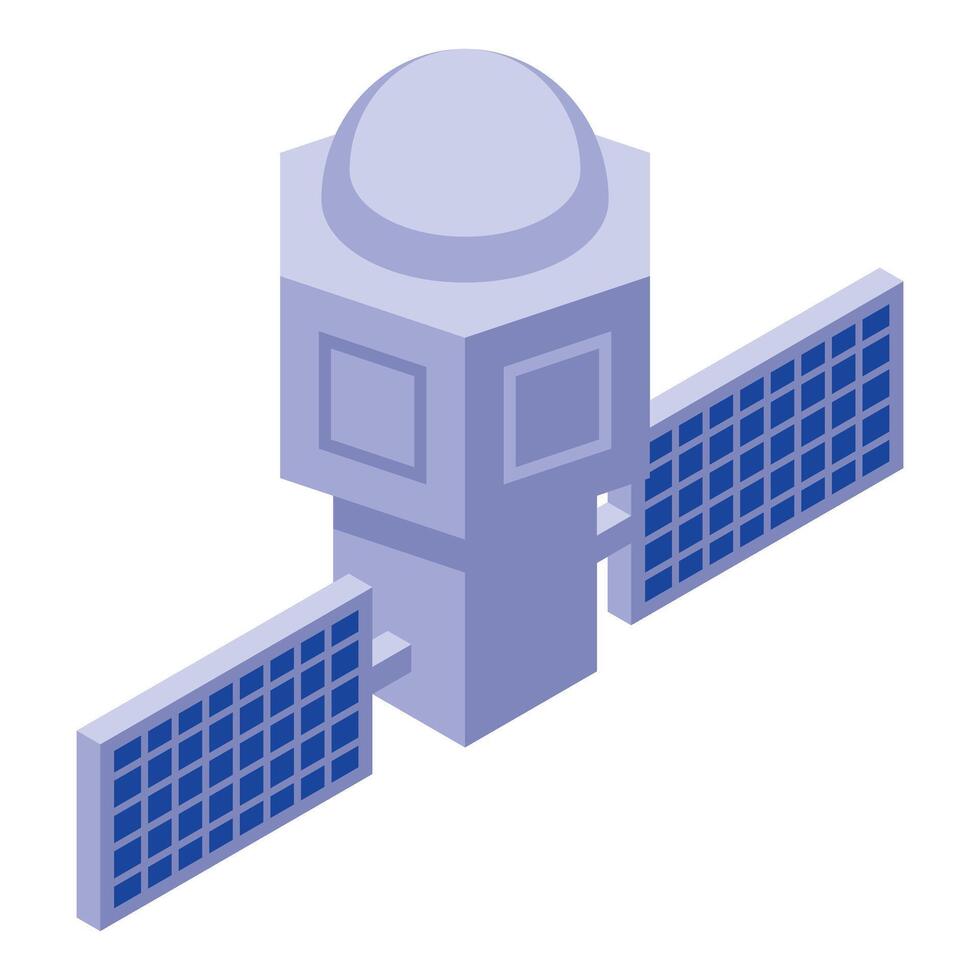 Space satellite is orbiting earth collecting data vector