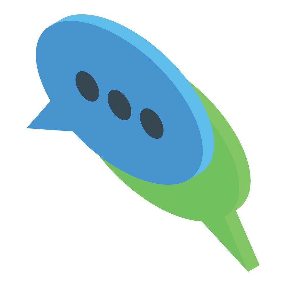 Blue chat bubble over green one representing ongoing online communication vector