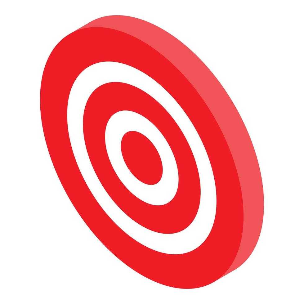 Red target standing on white background representing success vector