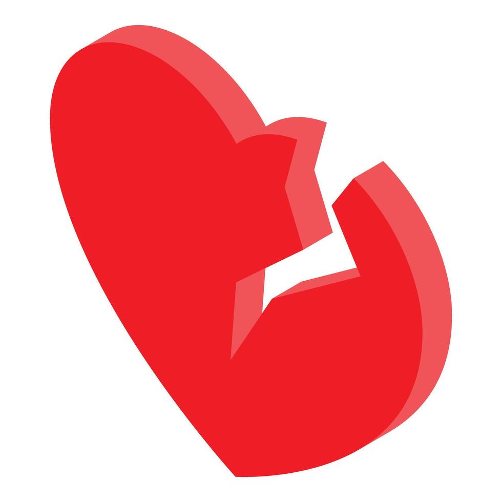 Broken heart representing sadness and breakup vector