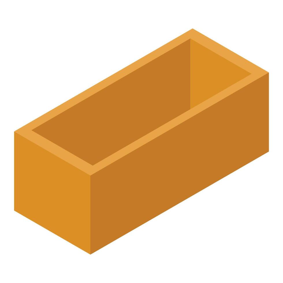 Empty rectangular box standing open isometric view vector