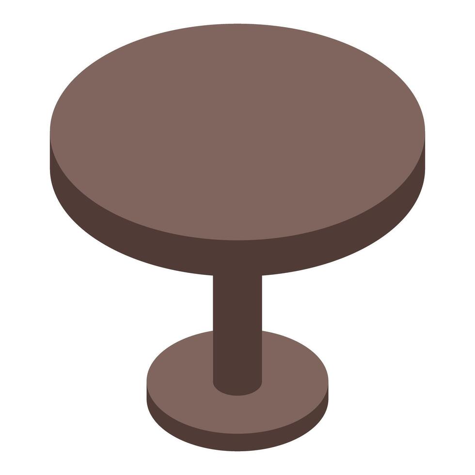 Round wooden table standing isolated on white background vector