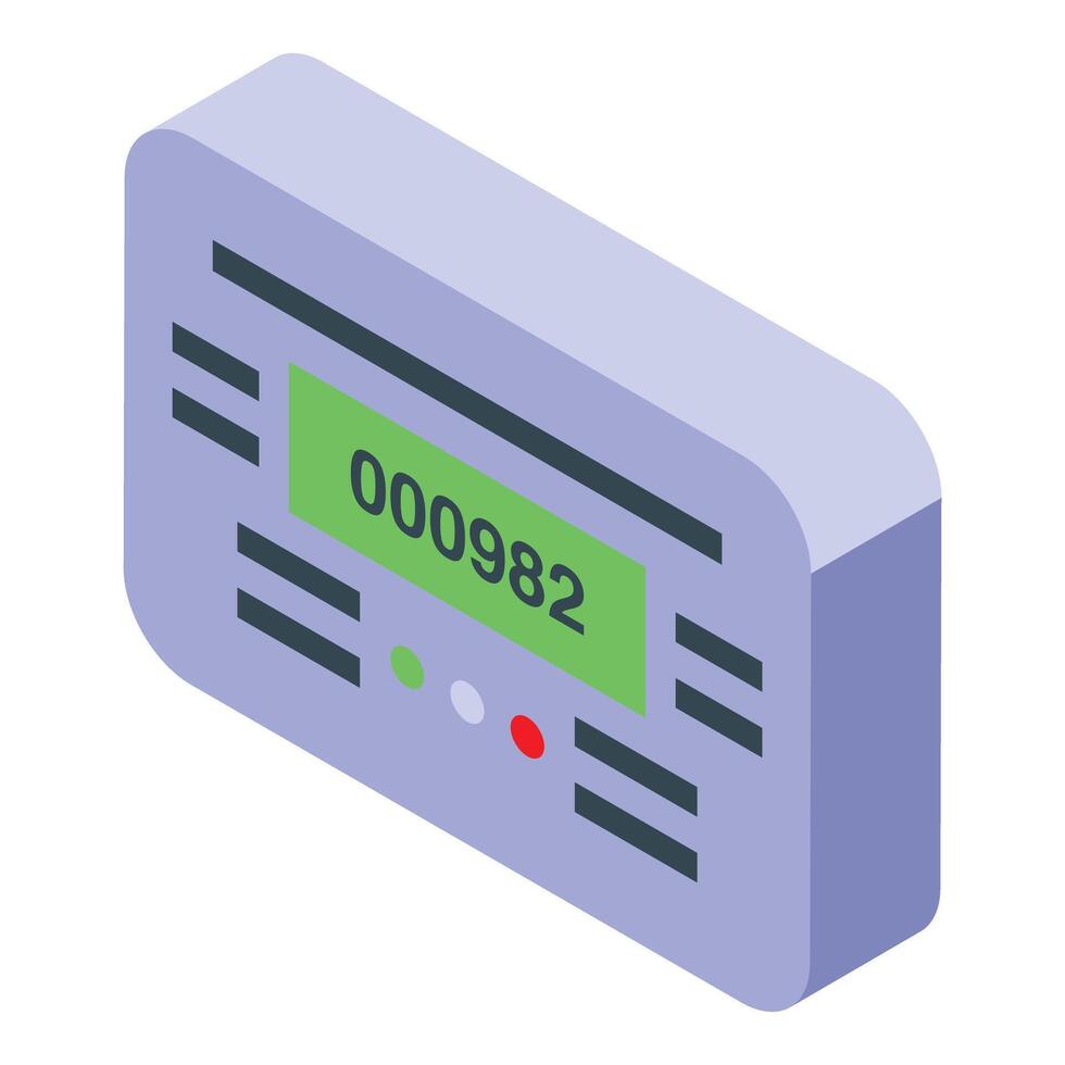 Electric meter showing consumption counter isometric view vector