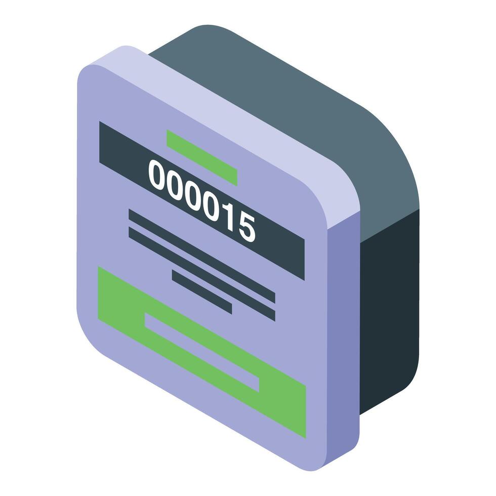 Electronic queue management system showing number displaying on digital screen vector