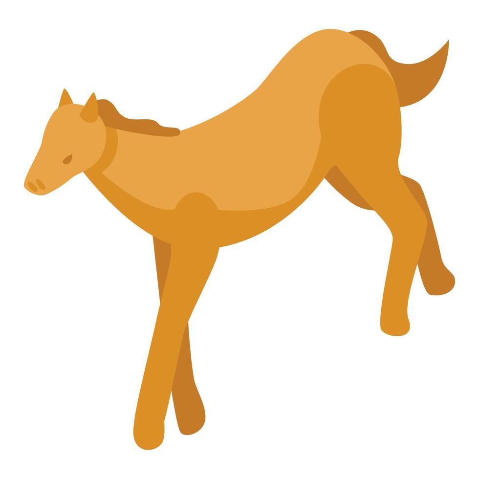 Young horse standing isometric view vector