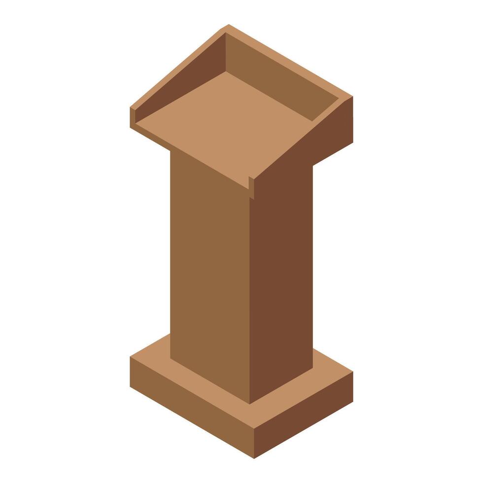 Wooden podium standing on stage for university graduation ceremony vector