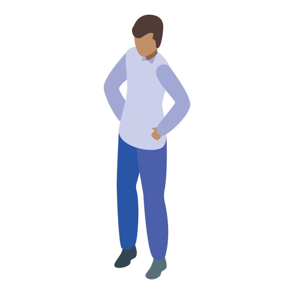 Young man is standing with his hands on his hips vector