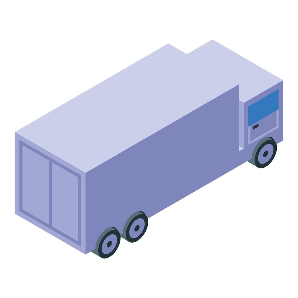 Big delivery truck delivering goods isometric view vector
