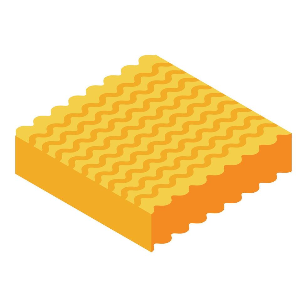 Block of instant noodles being prepared in isometric view vector