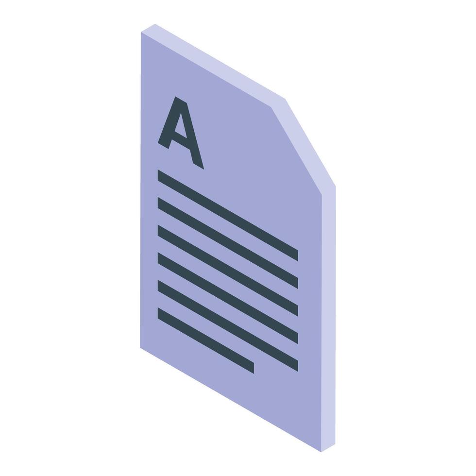 Digital document isometric icon representing online text file vector