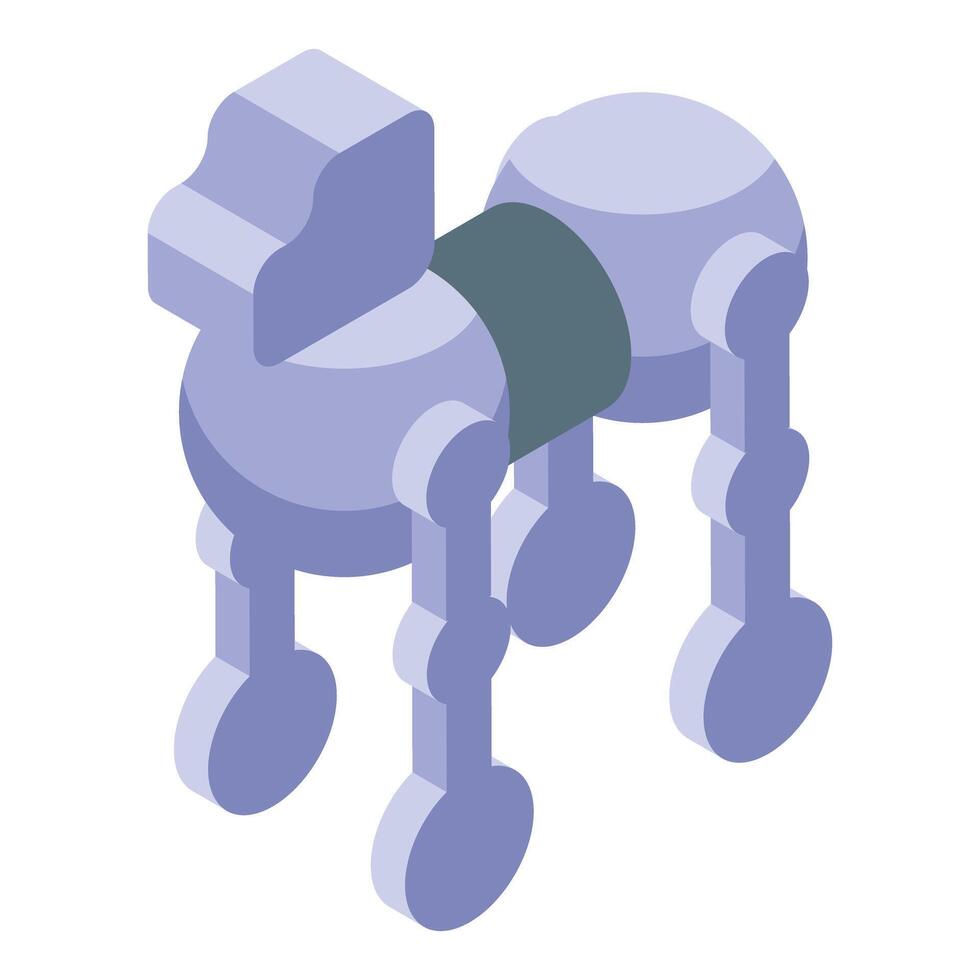 Robot dog walking on six legs with modern design vector