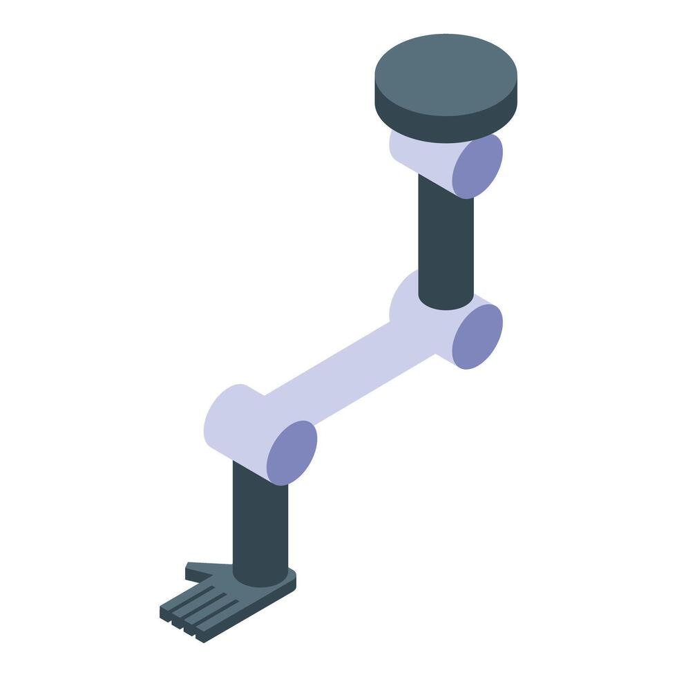 Robotic arm holding something isometric view vector