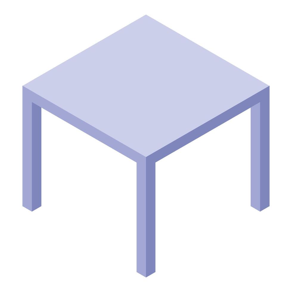 Modern square table with empty top surface isometric view vector