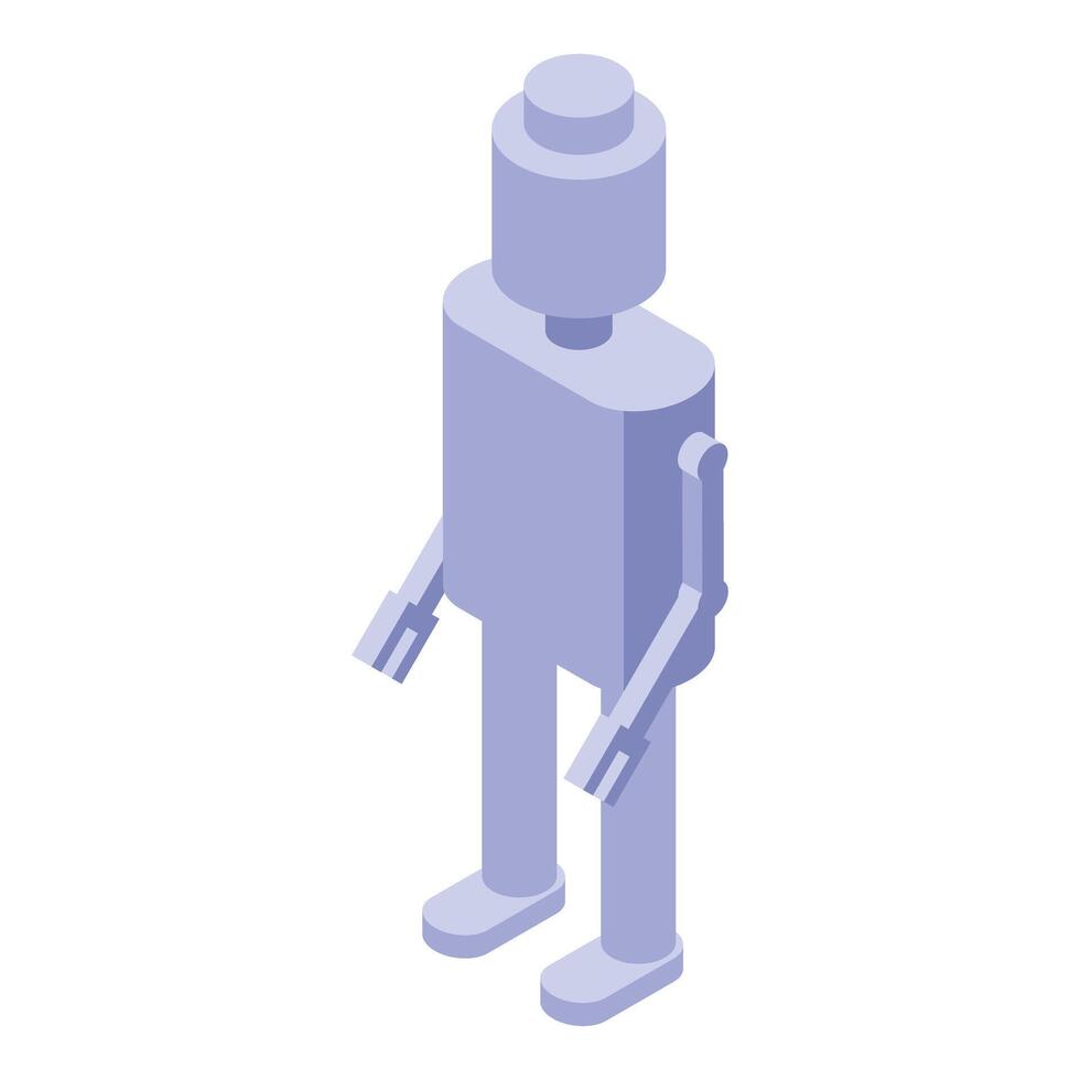 Humanoid robot standing with isometric body parts vector