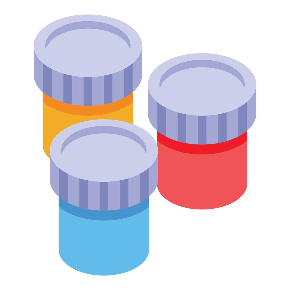 Colorful paint pots for drawing and painting activities vector