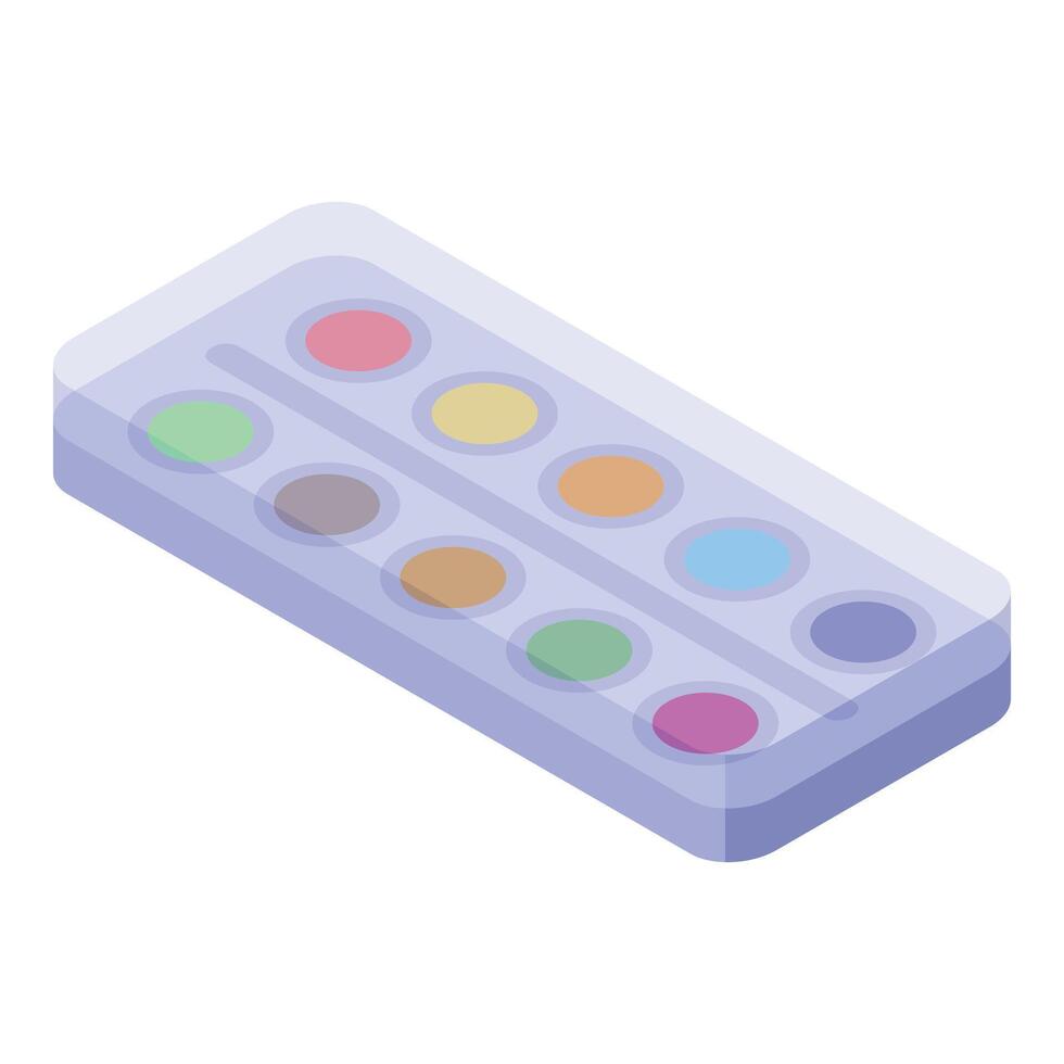 Watercolor palette showing colorful paint for art creation vector