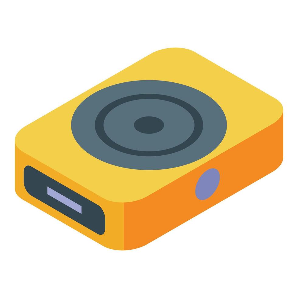 Isometric icon of single burner induction cooker having portable design vector