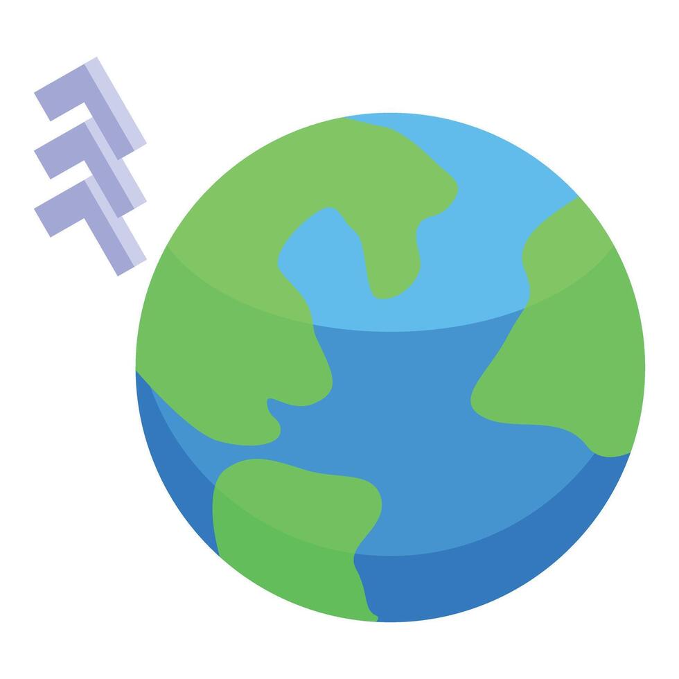 Satellite orbiting earth maintaining global connection vector