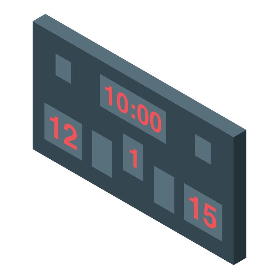 Basketball scoreboard showing time and score isometric icon vector