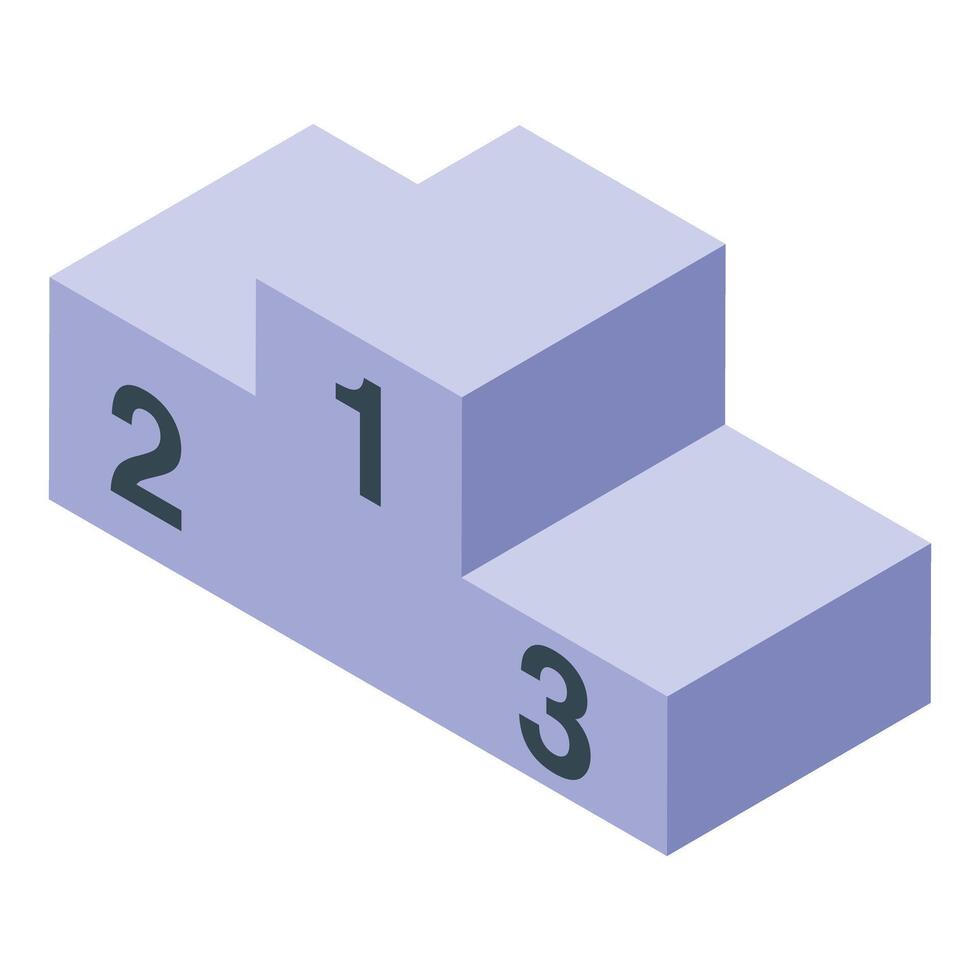 Empty winners podium with first, second and third place for ceremony awarding vector