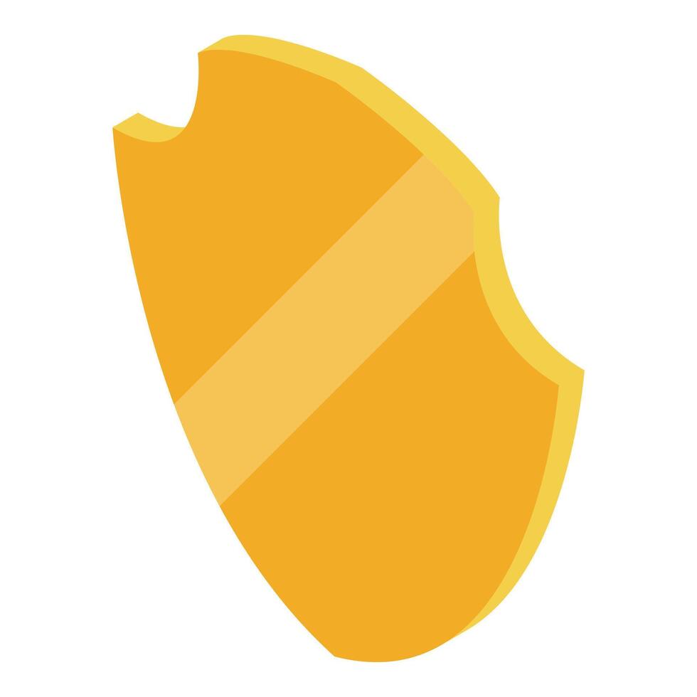 Gold shield protecting from danger with scratches showing past battles vector