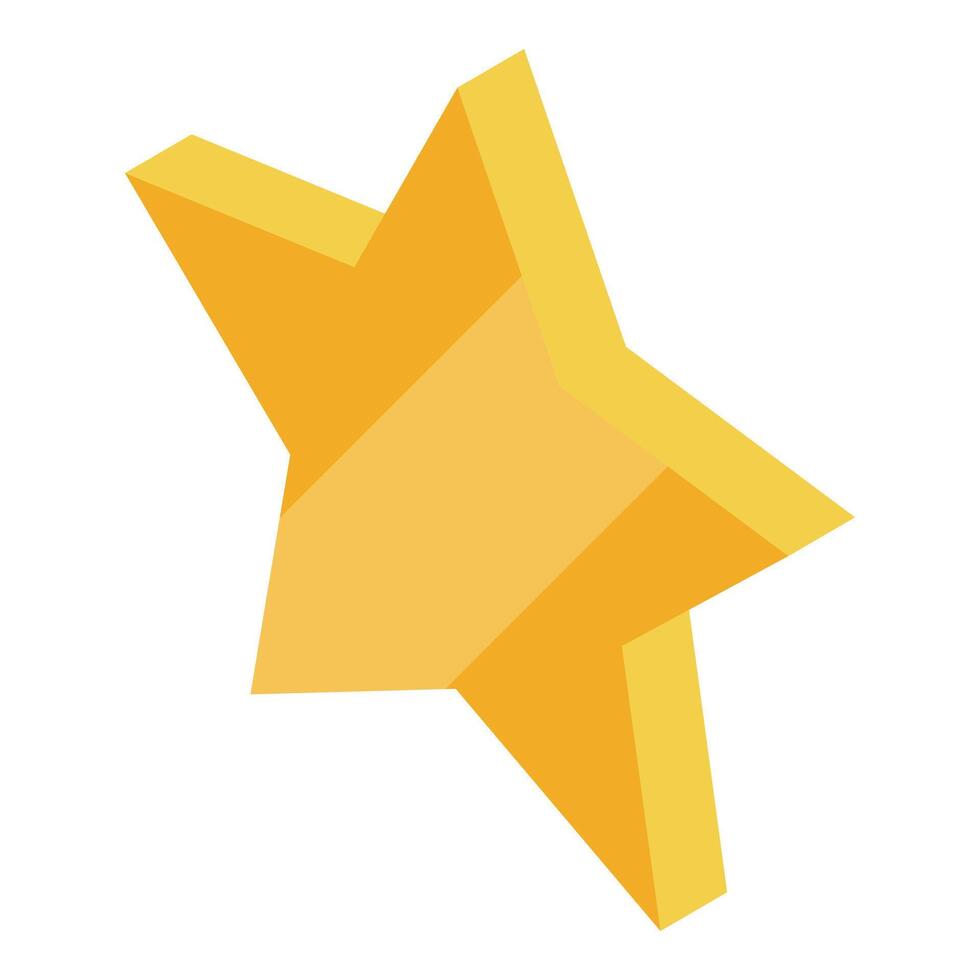 Golden star shining with five branches in 3d style vector