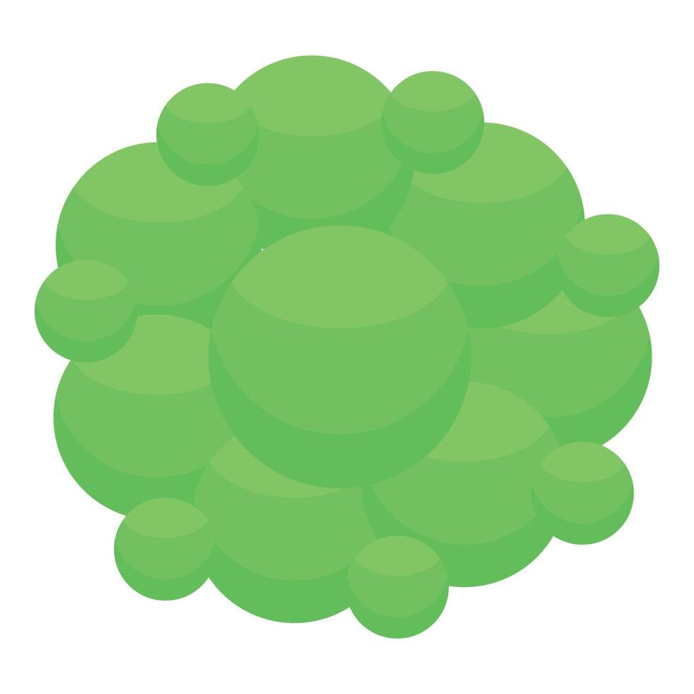 Green spheres forming abstract shape representing molecular structure vector