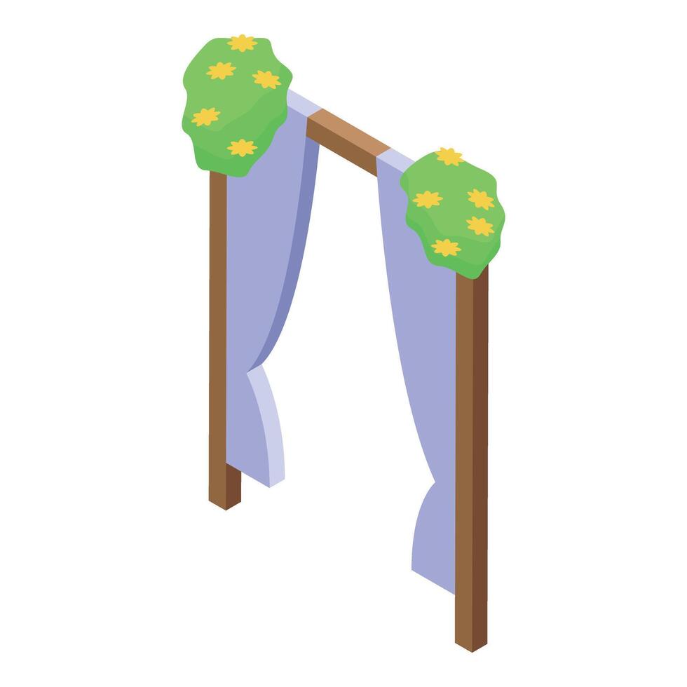 Wedding arch decorated with flowers for wedding ceremony vector