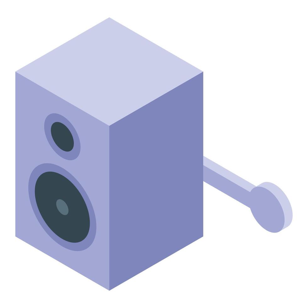 Modern audio speaker delivering powerful sound waves vector