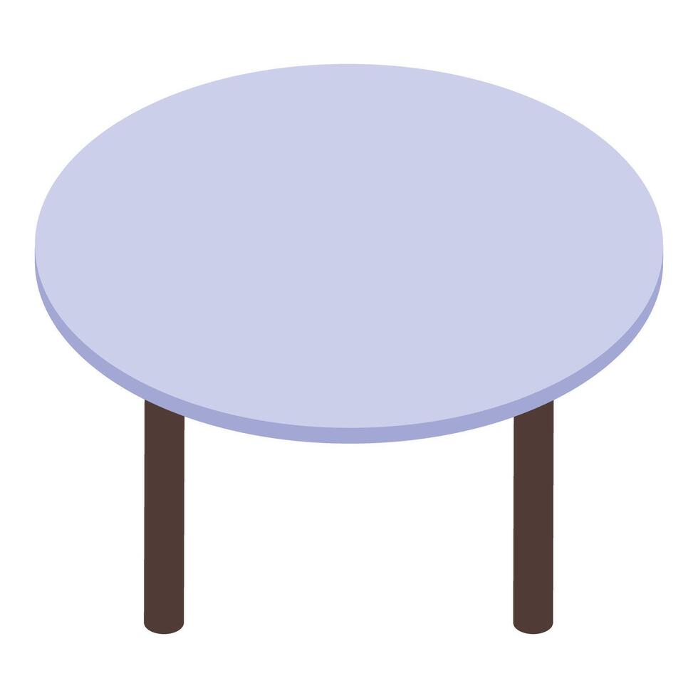 Round table standing on two legs isometric icon vector