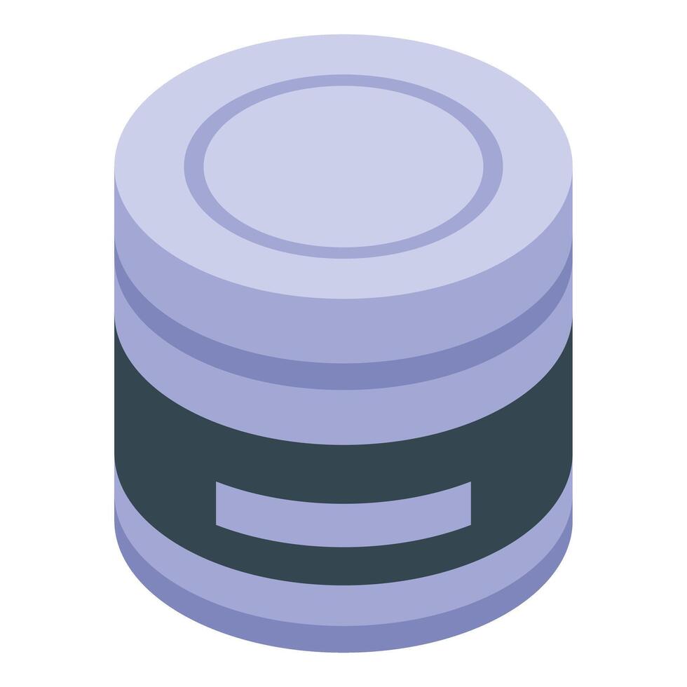 Round tin can packaging isometric view vector