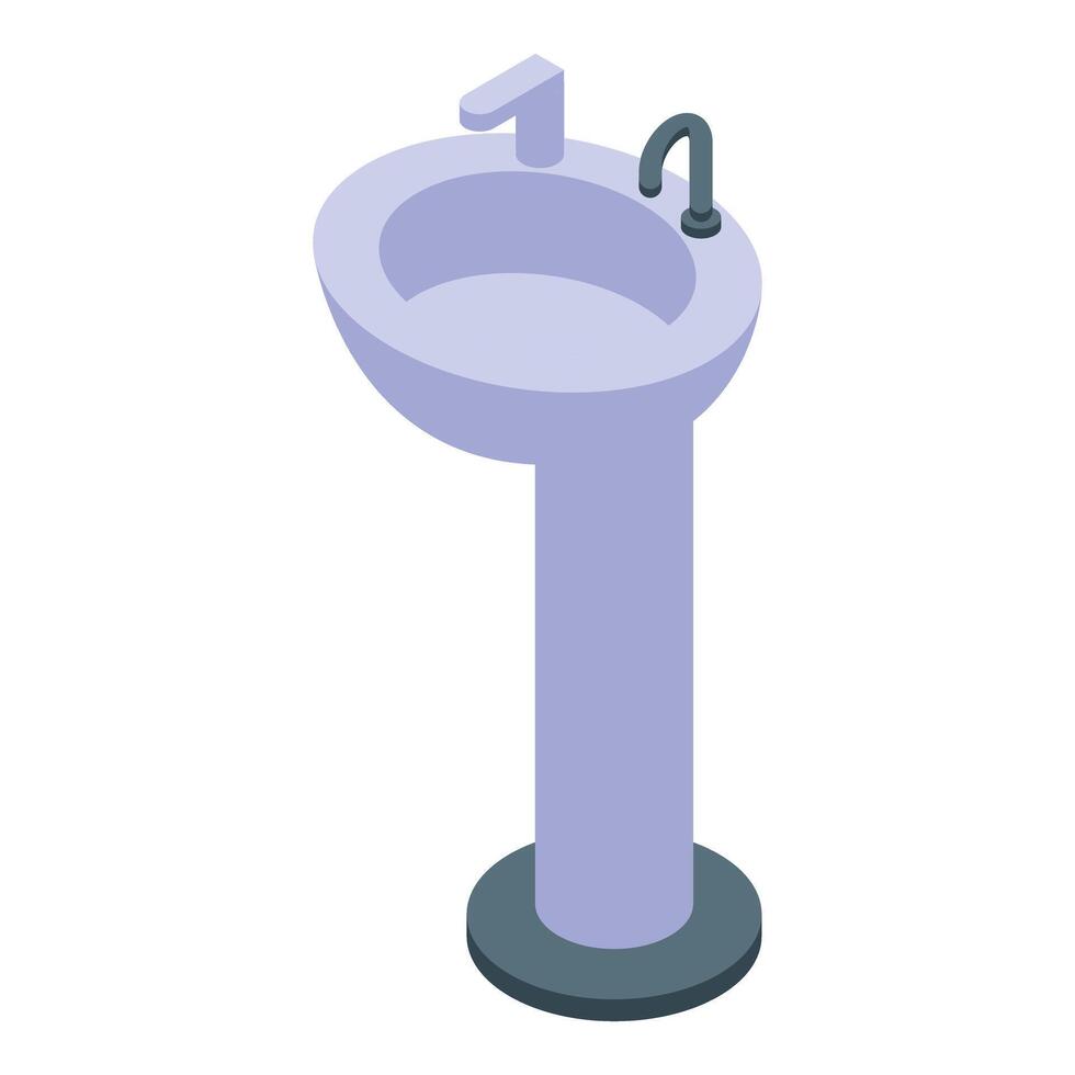 Modern washbasin standing on one leg for water faucet vector