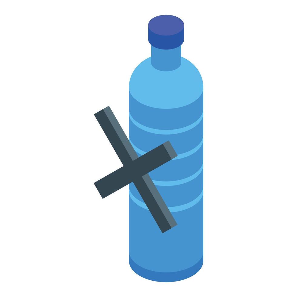 No plastic bottle sign showing stop using plastic vector