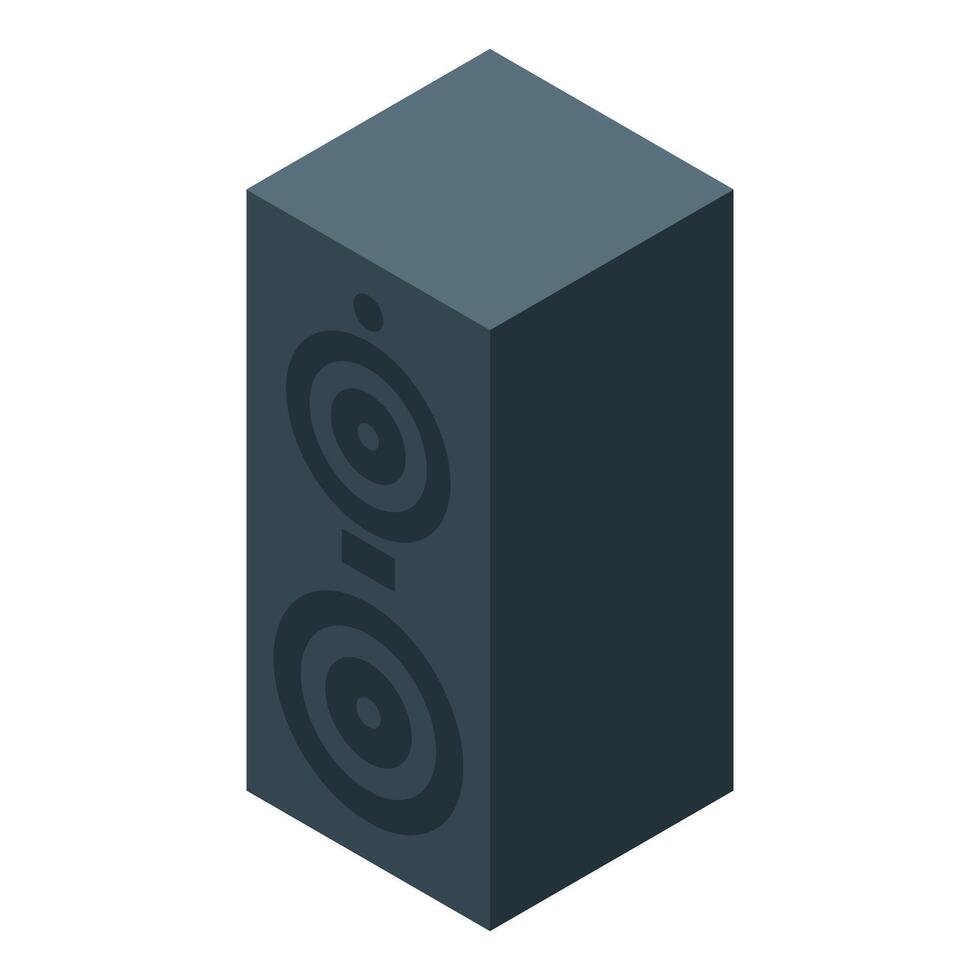 Big audio speaker playing loud music isometric view vector
