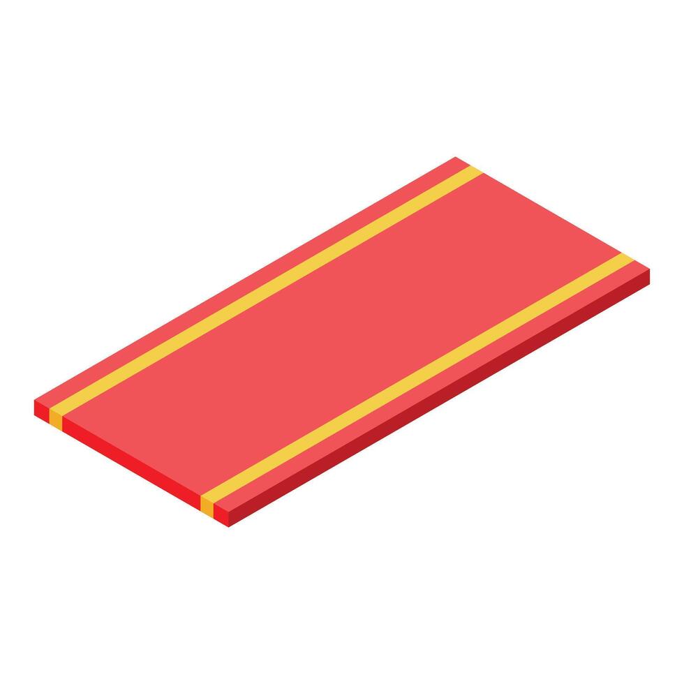 Red carpet event entrance isometric illustration for ceremony or movie premiere vector